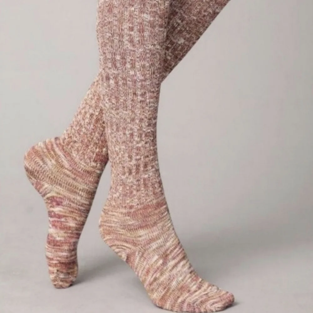 Stocking Stuffer! Last 2 Pairs! Beautiful Burgundy Socks w/Dainty Cream Trim